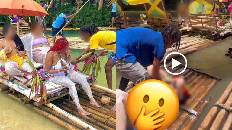 Man goes viral in new video with tourist on bamboo raft