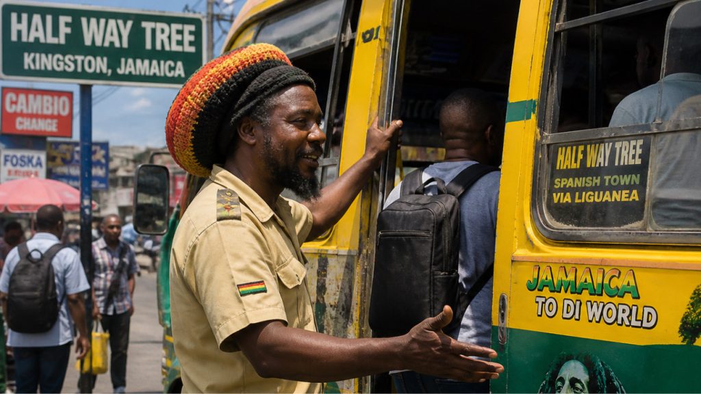 Rasta conductor seen on video eating buff | Carib Loop